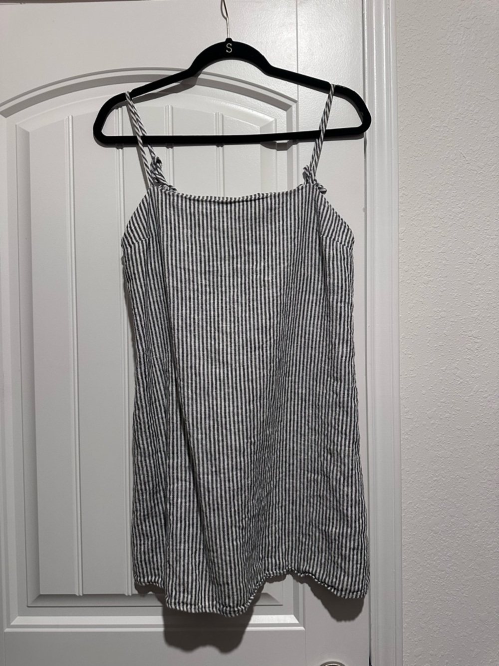 Reformation Black and White Striped Mini Dress